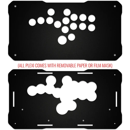 BNB Fightsticks BNB-V3-CASE-PANEL-ABPLUS4-MK — BNB Fightstick Gen 2 and 3 Black Matte Plexi Replacement Panel - AllButton Plus 4 Layout