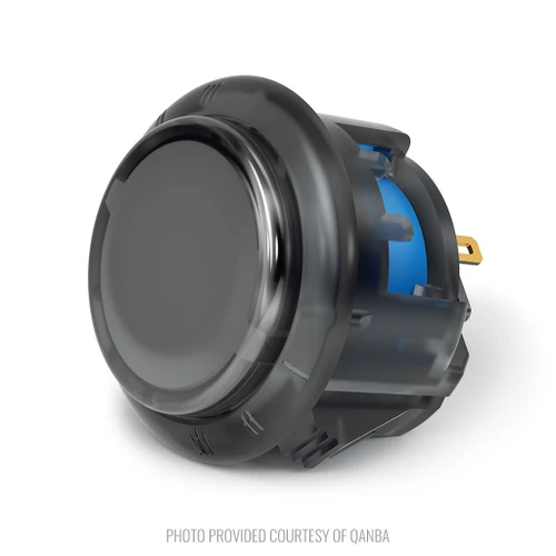 Qanba QANBA-KT-24MM-CS — Qanba Gravity KT Adjustable Throw 24mm Translucent Arcade Button: Smoke