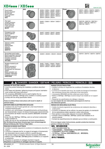 Instruction sheet — BRU46063_01 - XB4-XB5.pdf — page 1