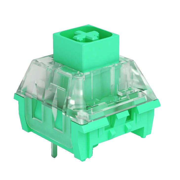 Kailh BOX GLAZED GREEN 45G CLICKY PLATE MOUNT — Kailh Box Glazed Green 45g Clicky Plate Mount Switch